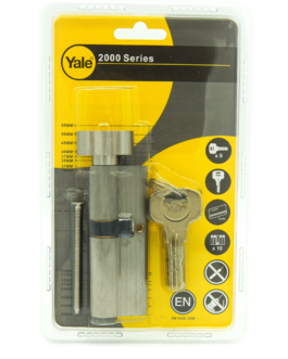 Cilindro de alta seguridad Con pomo YALE 2000 series 35/50mm Níquel 5 llaves
